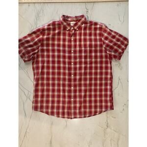 Men's Fossil Button Down Plaid Short Sleeve Casual Shirt Size XL